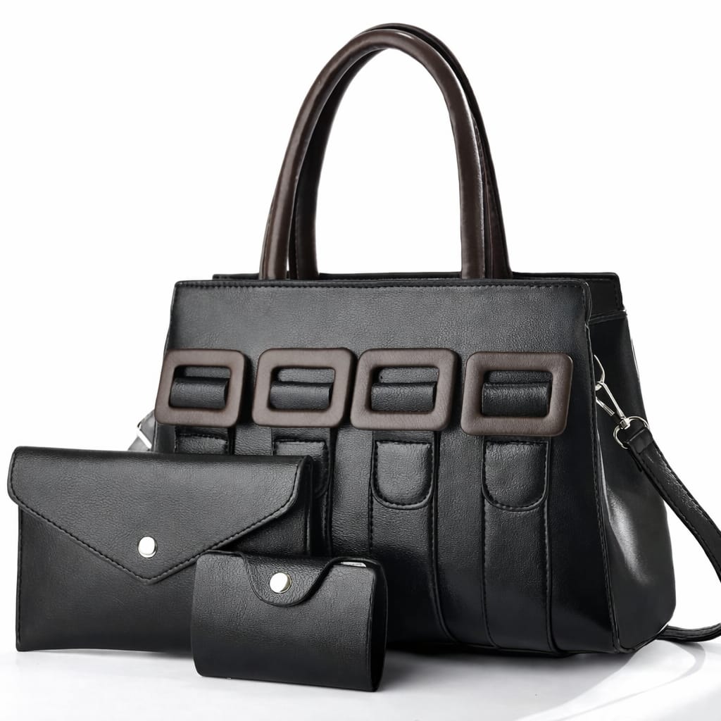 Sac à Main Femme 3 Pièces Noir Élégance Premium –